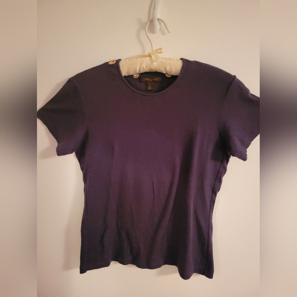 Louis Vuitton Purple Fitted Short Sleeve Tee